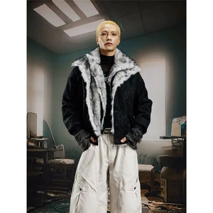 羊羔绒毛棉袄男士冬季2025新款加厚加绒连帽棉衣冬装情侣棉服外套图片