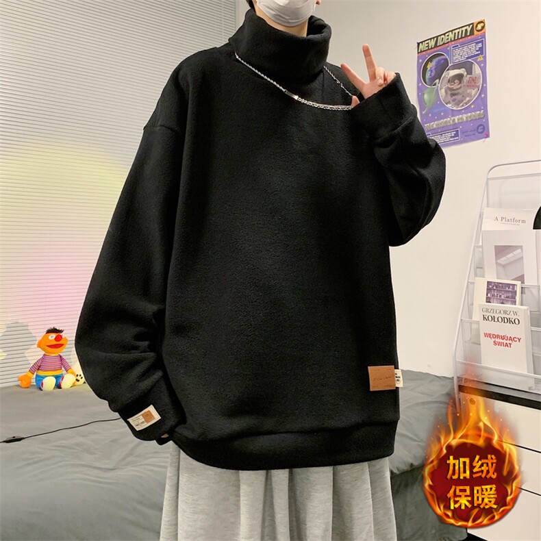 港风大码宽松男士加厚打底衫内搭长袖卫衣T201P45限68,男装卫衣,电商A089-1