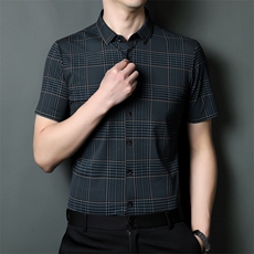 SQY9805男式2023年夏季新款百搭衬衫男短袖商务休闲衬衣男装P68，男装衬衫，电商B360