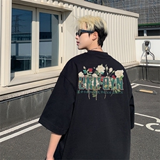 新款抖音直播得物品质260克TB5142批28短袖220克纯棉T5142P23控39，男装T恤，电商C408(原B339-1)