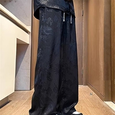 风薄款龙纹时尚阔腿裤男休闲裤夏季大码灯笼裤宽松九分裤男裤，男装休闲裤，星座506A