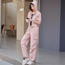 欧货剪标断码特价捡漏2024秋季时尚百搭运动上衣+吊带+休闲裤套装，女装套装/套裙，依路服饰