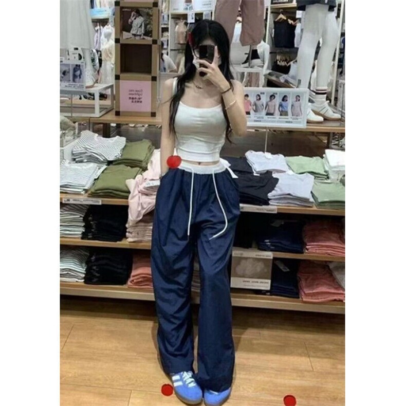 工装裤女款夏季慵懒松弛感裤子小个子拼色宽松休闲裤K83,男装工装外套,星座1116A（原606A-3）