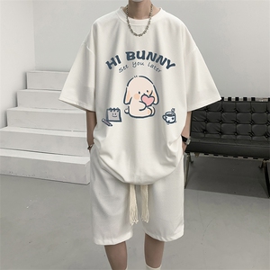 华夫格套装运动短袖t恤套装休闲两件套一套 HZ84314-P44图片