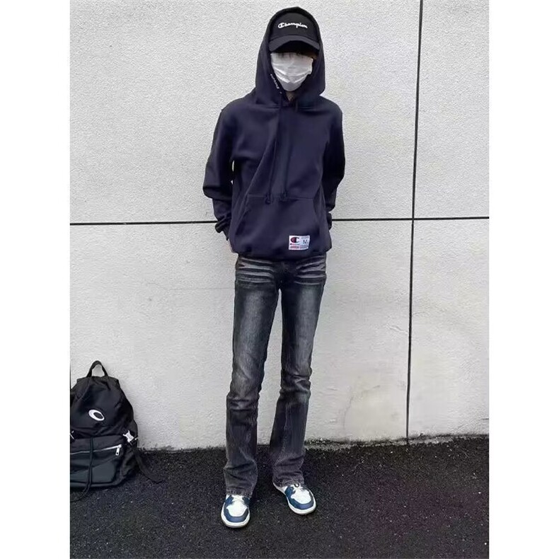 复古弹力微喇牛仔裤男士宽松直筒裤子美式高街vibe长裤L20400-P47,男装牛仔裤,星座1008
