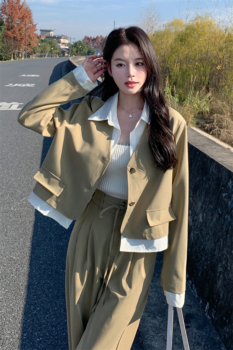 春现-假两件显瘦减龄小香风套装B190-2801-P165-K228,女装套装/套裙,2B190
