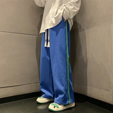 2025秋冬新款港风宽松休闲直筒抽绳松紧腰男装休闲裤DM171-P50，男装休闲裤，电商D321-1