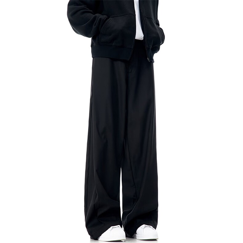 春秋美式高街休闲裤男女垂感阔腿西裤长裤纯色西装裤宽松直筒裤子，男装西服套装，电商A443