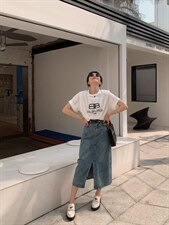 牛仔半裙，女装半身裙，肆尔