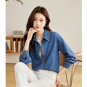 牛仔衬衫外套女春秋2025新款宽松叠穿上衣时尚设计感百搭衬衣图片