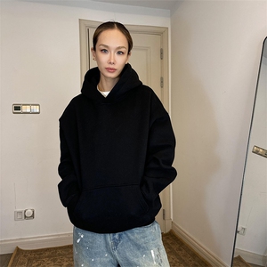 抖音得物二开 26春装美式高街短款廓形连帽卫衣男女外套LM01图片