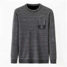冬季新款男长袖休闲加绒上衣中年男装圆领时尚卫衣XX21901-P110图片