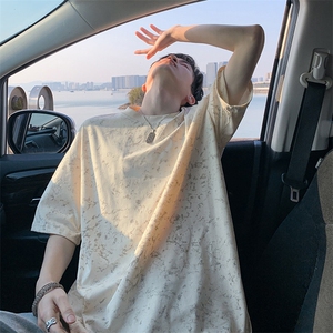 得物抖音品质二开240克重磅宽松纯棉美式做旧扎染工艺短袖T恤