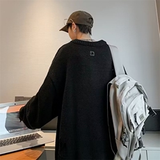 慵懒风复古宽松小众针织衫男女秋冬大码显瘦遮肚外穿长袖上衣，男装针织衫/毛衣，四季星座218-1