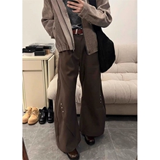 宽松腰常规纯色青少年廓形弯刀美式高街西裤休闲裤长裤KG608，男装西裤，星座1116A（原606A-3）