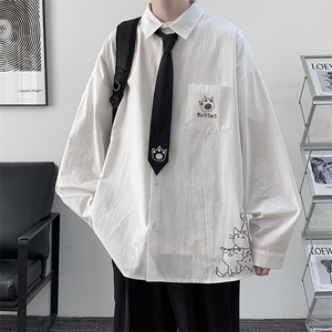 痞帅领带长袖衬衫男士大码dk制服男jk衬衣男 LC42107-P45图片