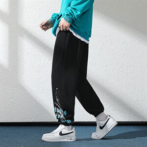 日系2024秋冬款撞色印花束脚运动休闲潮牌卫裤8806-P55控69,男装休闲裤,星座914-3