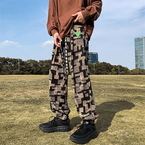 冰丝九分裤男中性风抖音港风8分裤休闲裤有套装K8732P40控68图片