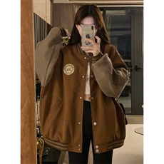 美式复古棒球服外套男女情侣秋季新款小众百搭休闲高级感洋气上衣，男装夹克，星座506A