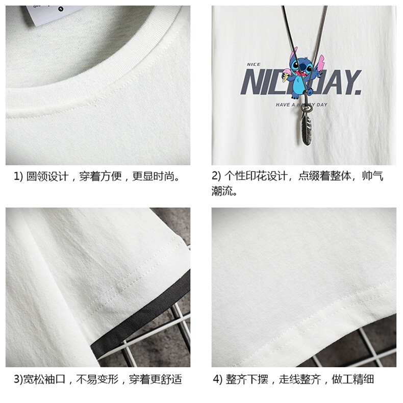 JT55173-P25假两件短袖t恤男大码胖子半袖体恤半截袖网格,男装T恤,电商A040A