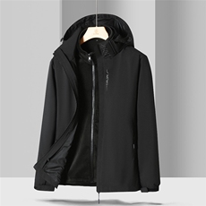 时尚百搭秋冬加绒保暖三合一冲锋衣男女同款短外套，女装短外套，玖雅羊绒