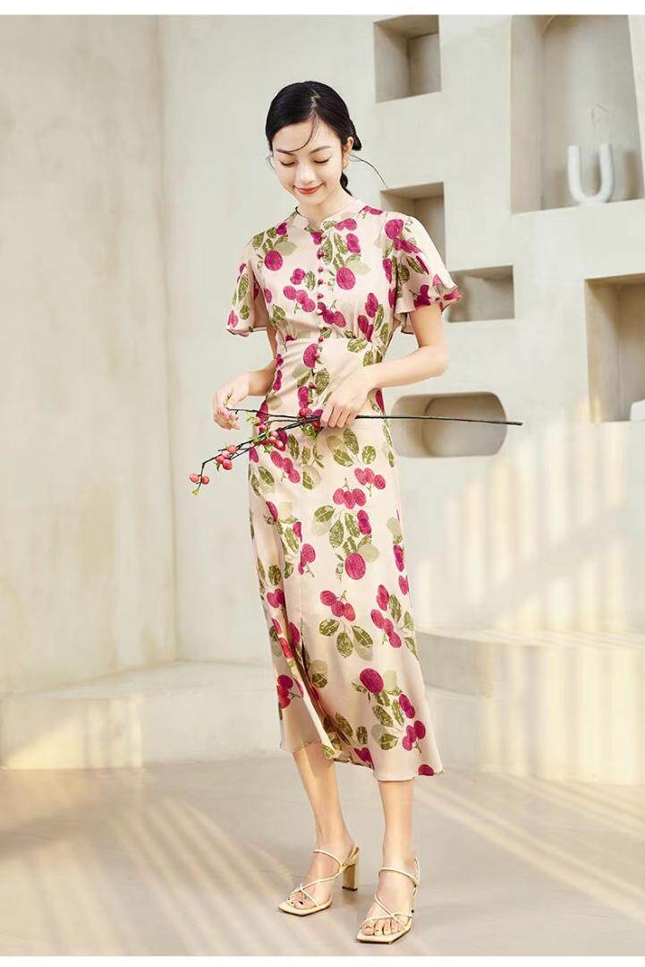 现货夏家新款-设计师系列复古轻风系列连衣裙，女装连衣裙，觅处