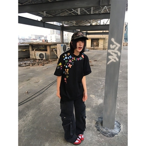 时尚日系气质新款潮流夏季新款花卉潮牌vibe短袖男百搭CTX1289图片