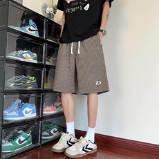 特批P21无差价25夏季百搭休闲刺绣格子运动大码五分短裤男DK5875，男装休闲裤，电商A001-1