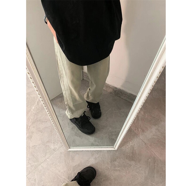 B221美式ins高街小众百搭纯色微喇牛仔裤LK22087-P55控78,男装牛仔裤,电商B221