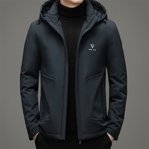 2023冬季新款纯色脱卸帽羽绒服爸爸装休闲外套上衣YYYR07862-P245图片