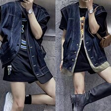 牛仔马甲，女装马甲，爱丽伽