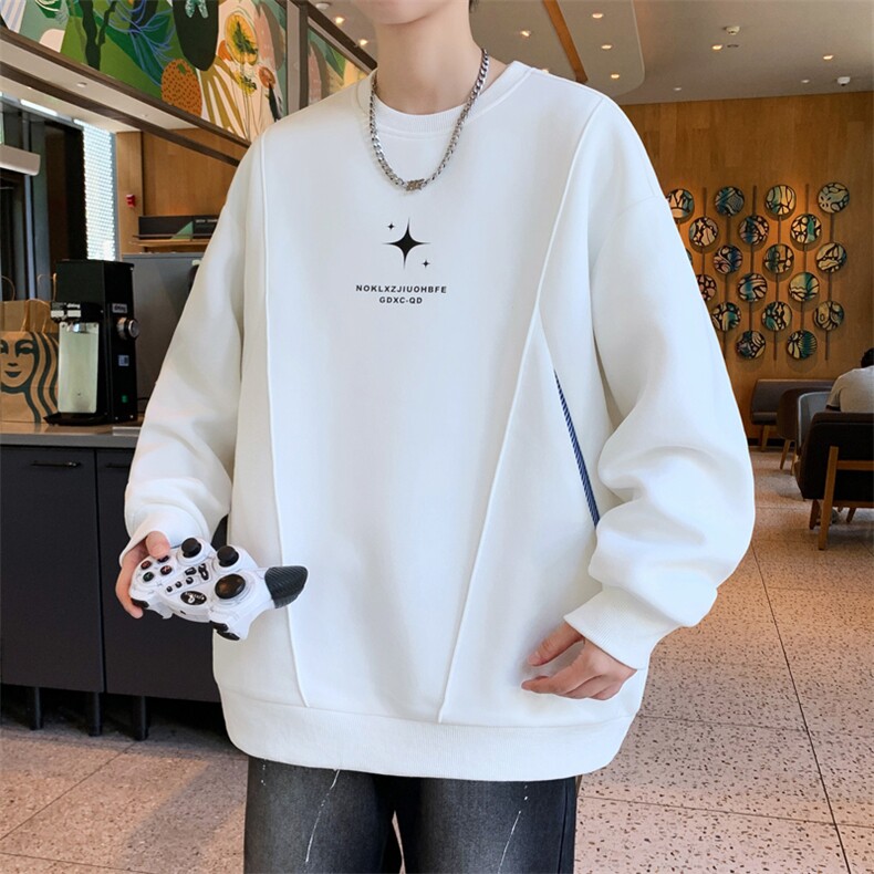 秋款潮流时尚男生长袖t恤印花衣服男港风圆领卫衣A436-212-P48,男装T恤,电商A436