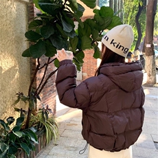 羽绒服女短款连帽简约2025冬新款加厚白鸭绒纯色韩版宽时尚松外套，男装羽绒服，星座1210-1