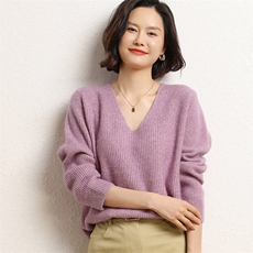 2025年秋季新款百搭女士七针V领元宝针，女装羊绒衫，尚达羊绒