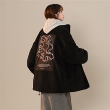 MY202-P120后背彩色拼图印花夹棉加厚棉衣羊羔毛加棉外套控148，男装棉衣，星座1408-1