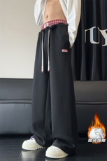 2024冬季新款内景大码双腰头加绒卫裤M-5XHK24886-P50，男装休闲裤，电商A022