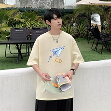 短袖男t恤纯棉夏季宽松2025新款打底衫百搭青少年体恤潮TX416-P25，男装T恤，星座505-3