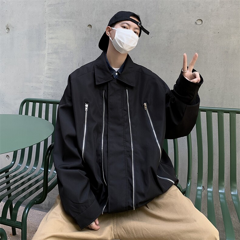 美式复古潮牌宽松百搭外套高街设计感小众翻领夹克男W7869-P64,男装夹克,星座512-4