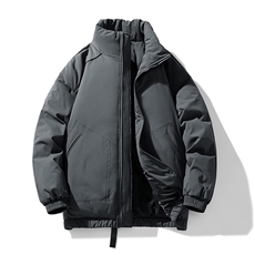 现货冬季美式休闲加厚雪山外套夹克立领纯色三防户外工装棉服，男装夹克，电商A443