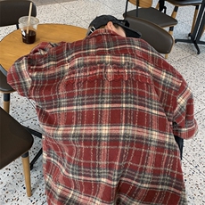 美式复古格子夹克外套男春秋刺绣潮牌学生痞帅炸街上衣JK550-P58，男装夹克，星座1008