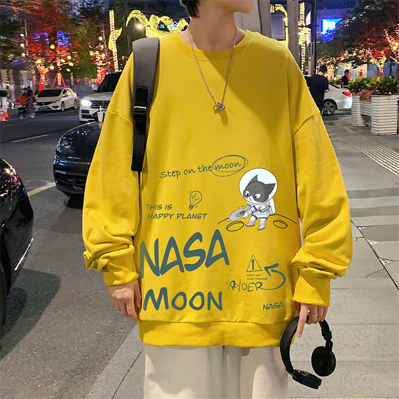 S6187-P28加绒款-P33秋季圆领卫衣男大码韩版宽松长袖外套，男装卫衣，电商A040