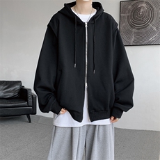cleanfit重磅连帽卫衣男美式高街假两件开衫短款垫肩外套KS003P68，女装短外套，电商B312