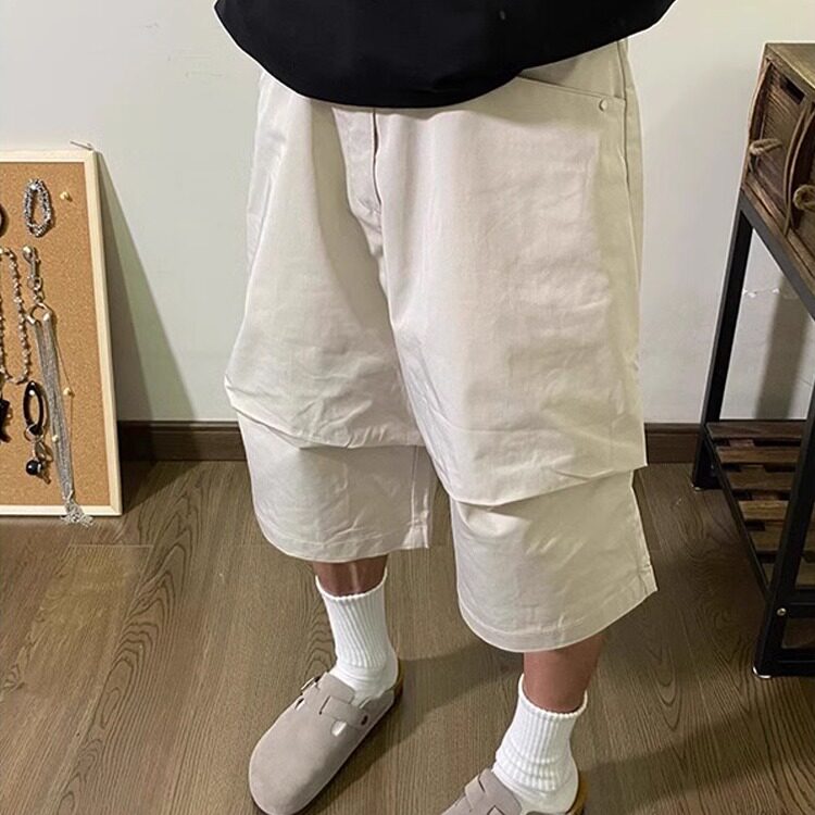 现货！机能风假两条机能六七分裤设计感小众休闲短裤RE150-P55,男装牛仔裤,星座1005-6