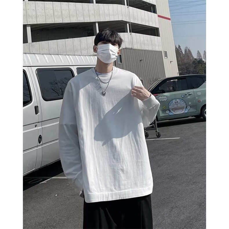 夏季清爽透气圆领长袖体恤侧口袋宽松时尚流行T125p33,男装T恤,星座1013