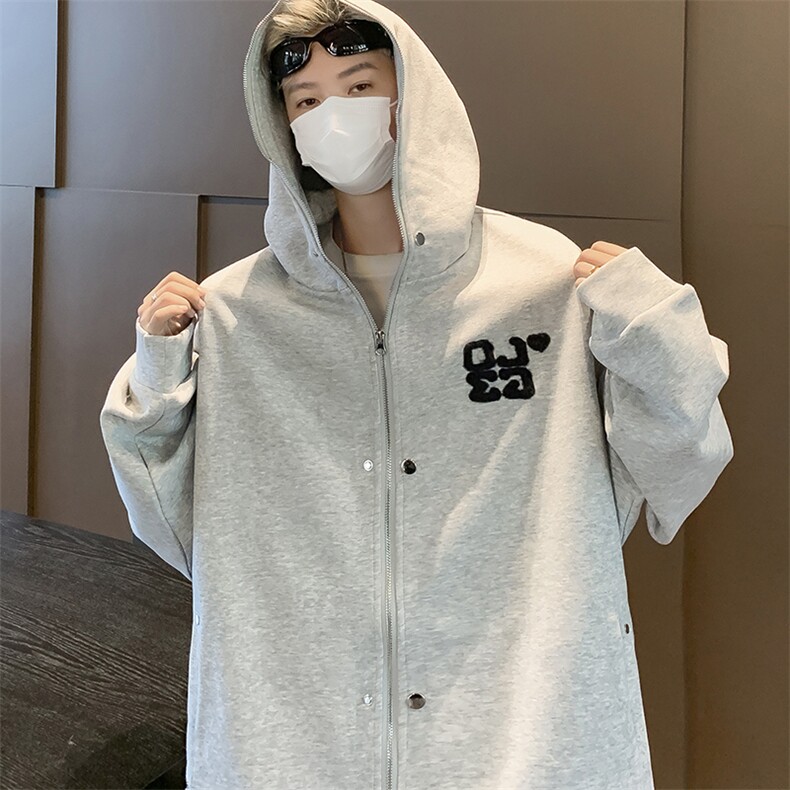 2024新款美式高街连帽卫衣开衫外套拉链帽衫青年潮现货 W8364-P55图片