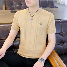时尚休闲男士圆领短袖t恤夏天薄款2023夏季新款打底衫上衣服体恤，男装T恤，电商B212（原钱塘6029）