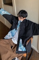 港风刺绣拼接棉衣男夹克棉服男外套男8706P115控158，男装棉衣，星座226-1