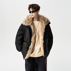 有长图冬季新款派克棉衣男复古休闲宽松立领棉袄外套MF00882/P150，男装棉衣，电商B316