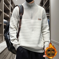 青年休闲百搭加绒针织长袖卫衣男立领打底衫潮牌外套TW2677-P58，男装针织衫/毛衣，星座1105-3