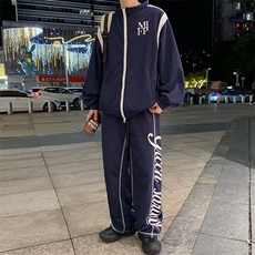 秋冬美式运动裤2023新款男女直筒双明线休闲拖地裤长裤GK55P38，男装休闲裤，星座1116-2